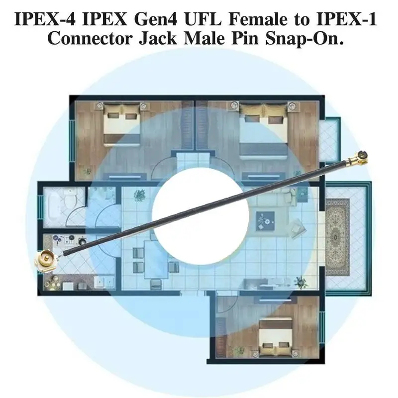 

2Pcs 5CM Length IPEX-4 UFL female to ipex-1 connector bcm94360hmb Network antenna For intel Accessories Computer Card cable B0M4