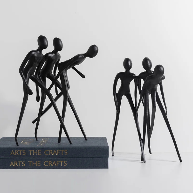 

Creative Abstract Character Sculpture Creative Sprinting Character BlackCast Iron Sculpture Decoration Model Shop Sales Office