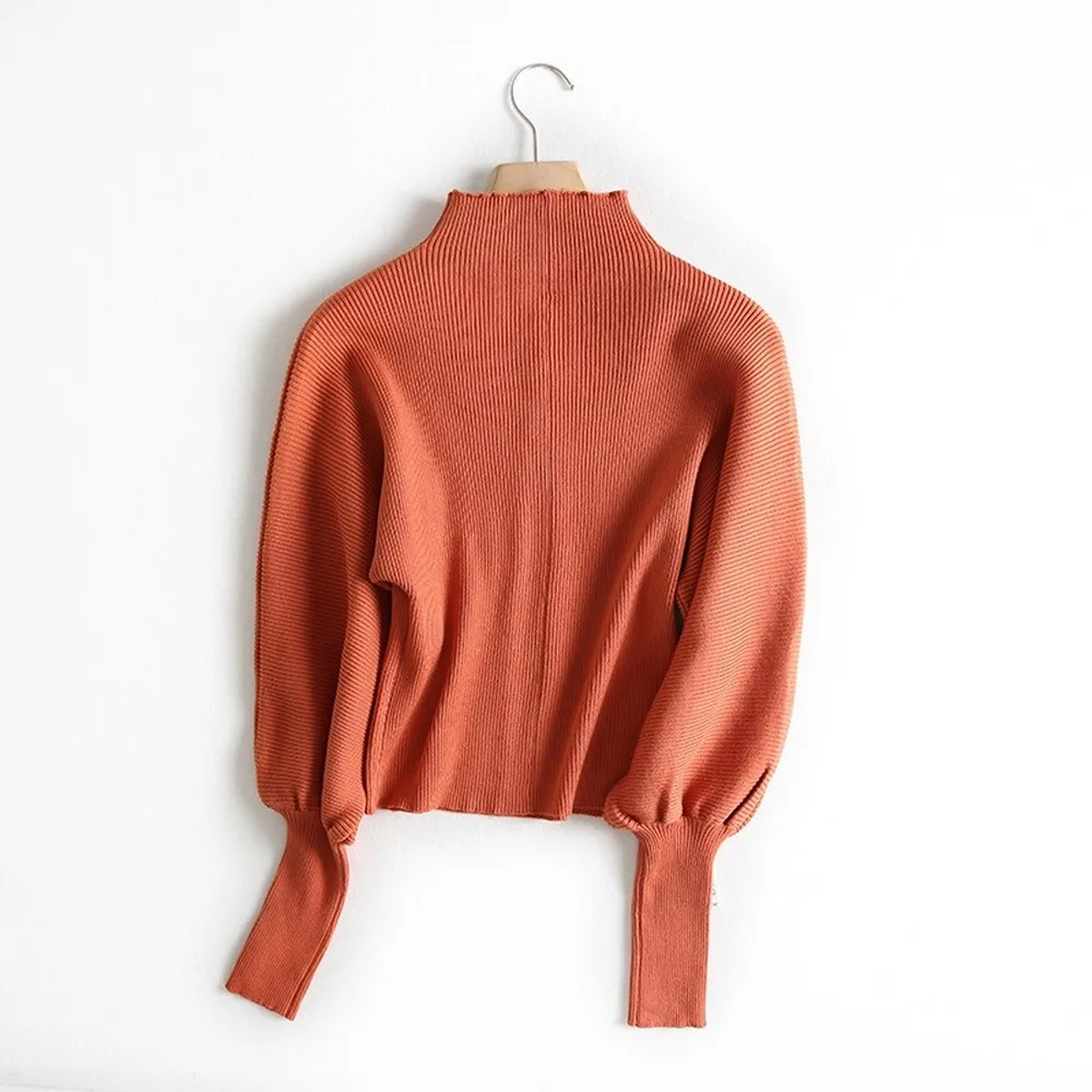 Женский вязаный свитер джемперы карамельных цветов с круглым вырезом в стиле