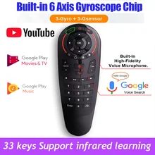 G30 Voice Remote Control Air Mouse Wireless Mini Keyboard support Google Assistant 33 Keys with IR Learning for Android TV Box