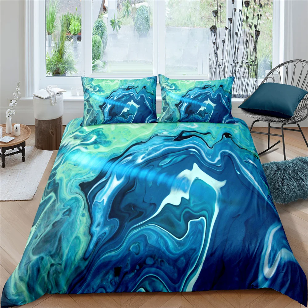 

Marble Adult Bedding Set Microfiber Solid Bedclothes Nordic Home Duvet Cover Pillowcases Single Twin Double Queen King Size