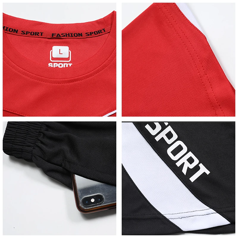 

Mens Summer Tracksuit 2021 New 3 Pcs/Set Breathable Quick Drying Casual Sports Suit Running Fitness Sportswear Men Plus Size 5XL
