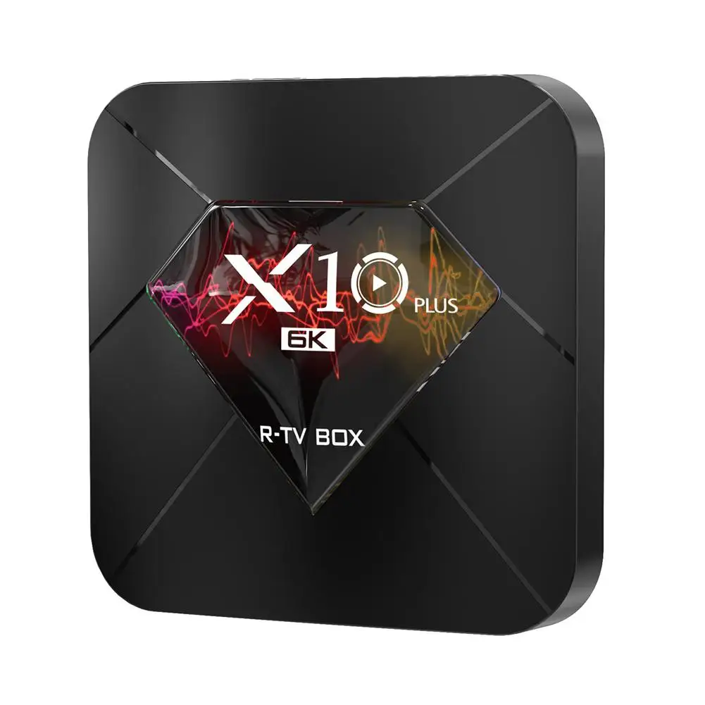 Для ОС Android 9,0 4+ 32 Гб 4+ 64 ГБ ТВ приставка Лот lcd X10 плюс Смарт ТВ приставка Android9.0 WiFi 6K Quad основной игрок+ клавиатура ТВ приставка r60