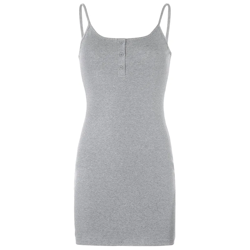

Casual Single-Breasted Tight-Fitting Sling Dress Women's Summer Autumn New Sling Camisole Dress For Women Cool Girls
