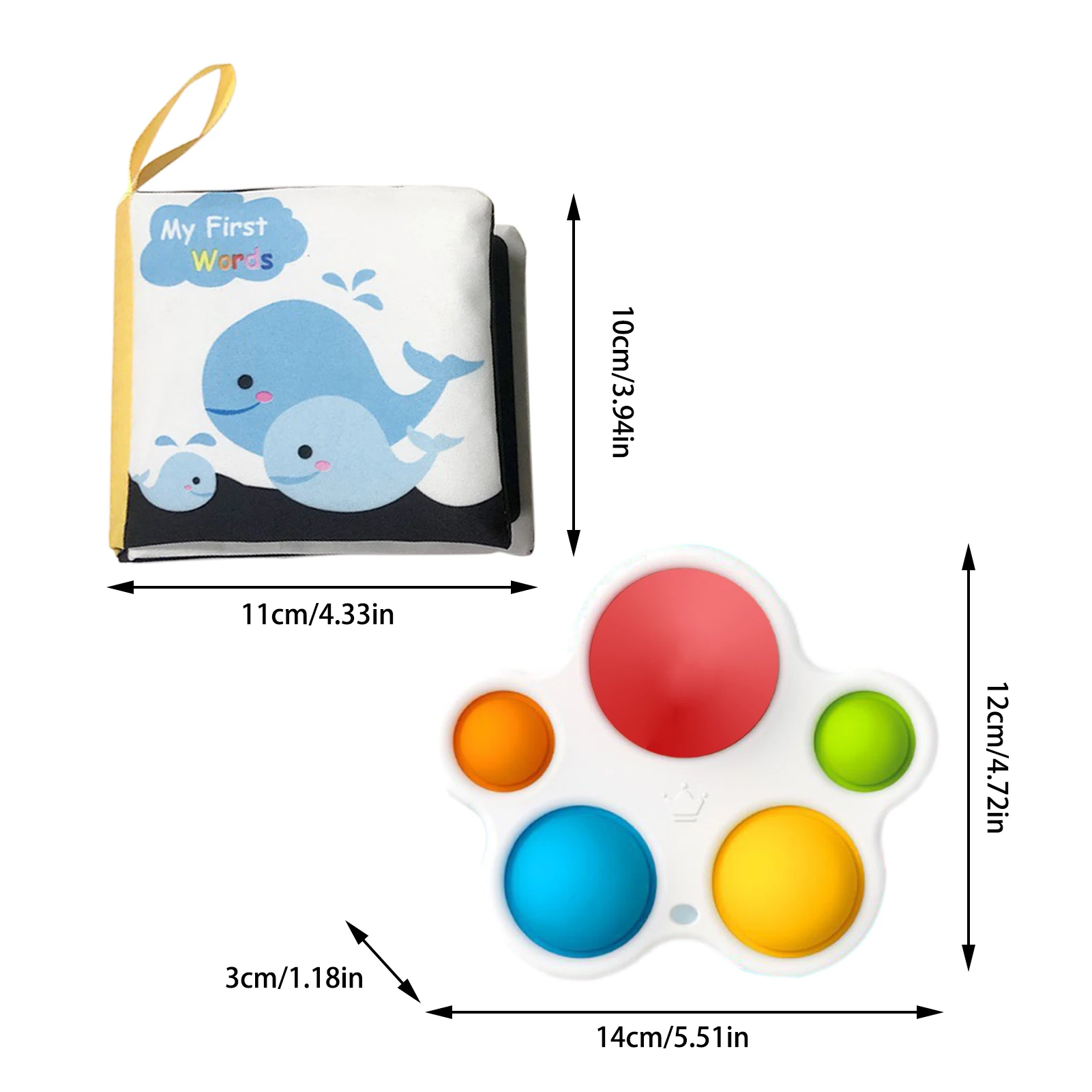 

Baby Fidget Simple Dimple Toy Early Education Toy With Cloth Book Early Education Toy Hand Grip Toy Cloth Book Birthday Gift