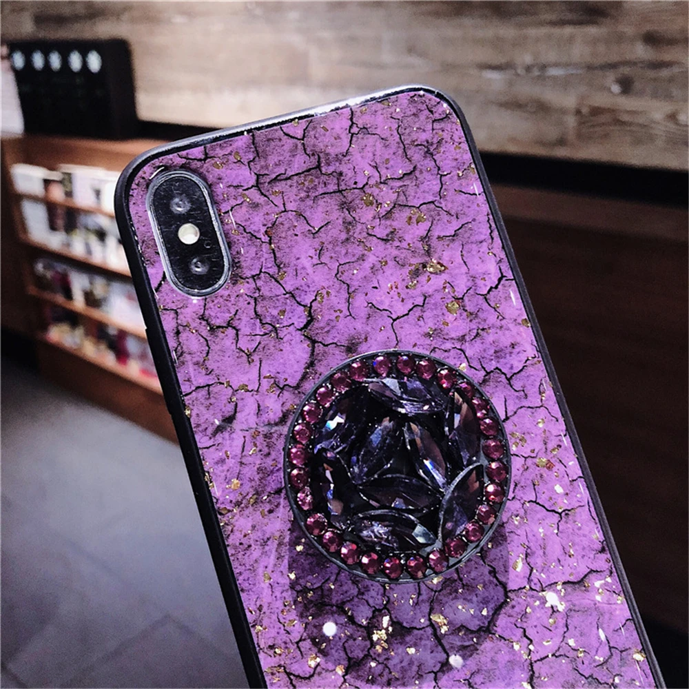 Funda de teléfono gold leaf drop plush protective cover for mobile phone case iPhone 11 X XS XR Max 8 7 6 6S Plus With stents |