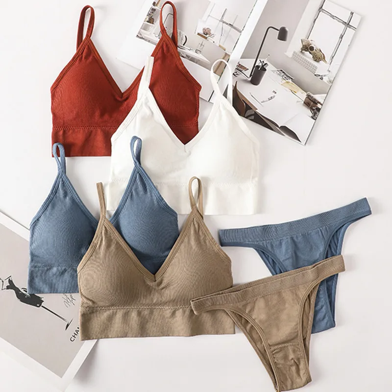 Женский бесшовный бюстгальтер спортивный комплект нижнего белья укороченный