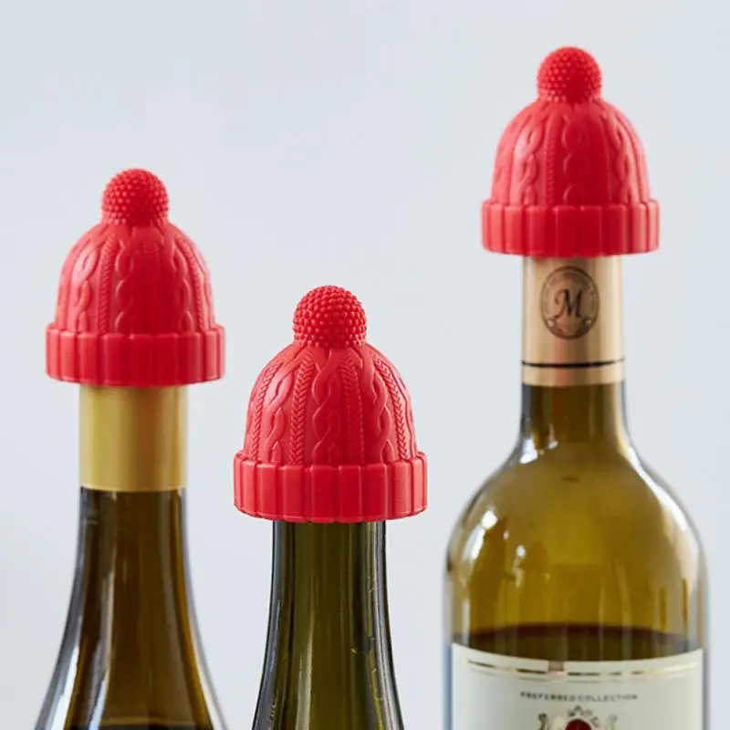 

Creative Christmas Silicone Wine Beer Bottle Stopper Cap Stopper Leak Proof Champagne Bottle Sealer Stoppers Wine Bar Accessorie