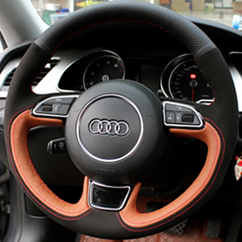 

Сделай Сам, сшитая вручную, из углеродного волокна, замшевая кожа, искусственная кожа для Audi A6L, A4L, A1, A5, A7, Q3, Q5, Q7, S8, аксессуары для интерьера