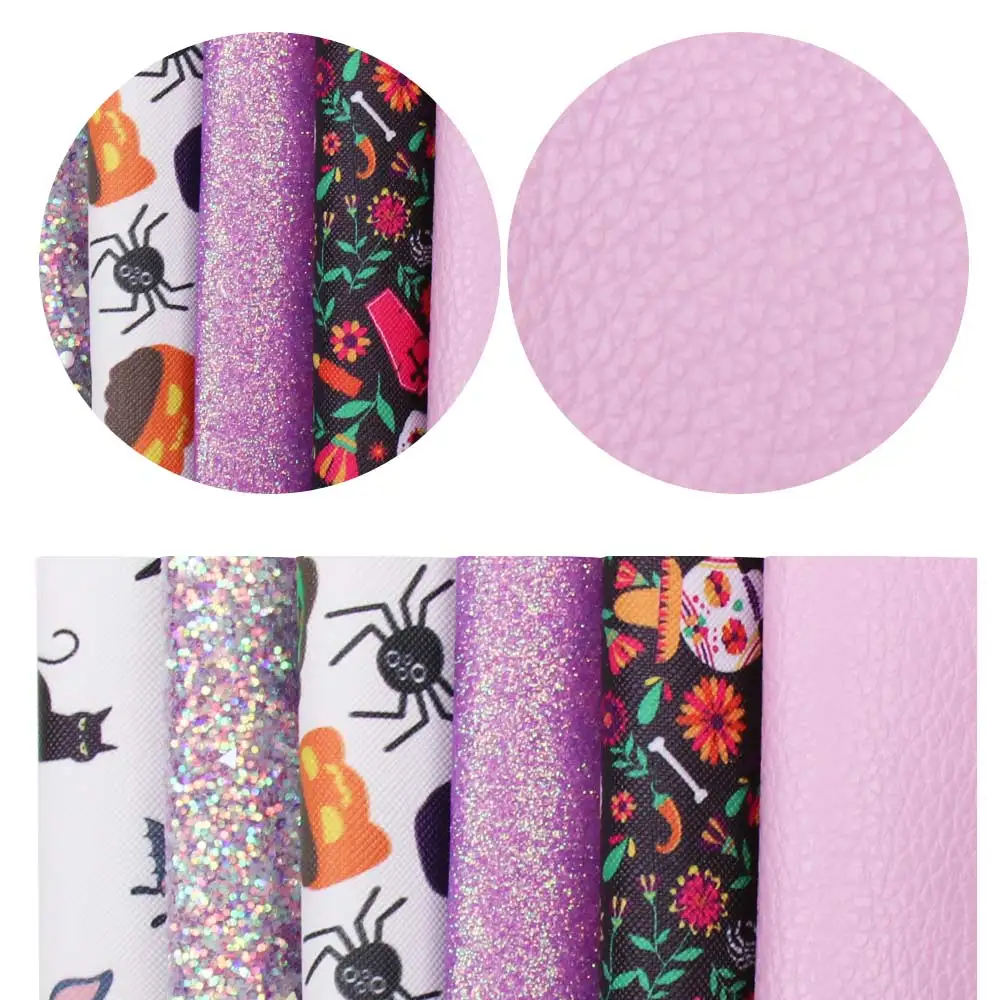 6 шт./компл. Хэллоуин серии кожаный набор блеск чехол портмоне для Пэчворк