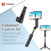 funsnap capture q2 handheld gimbal stabilizer with fill light for mobile phone selfie stick tripod shutter for ios android