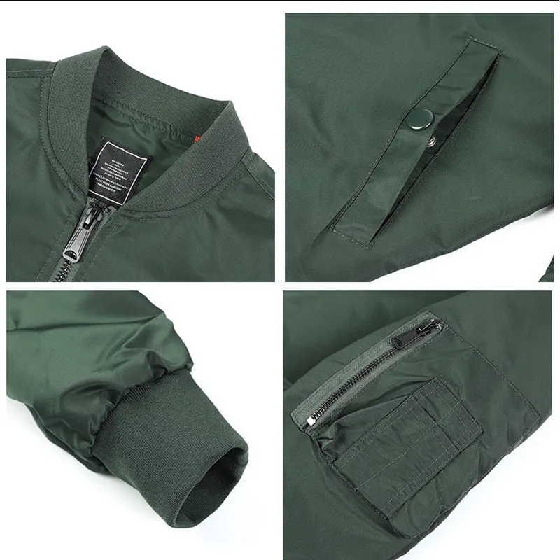 Мужская приталенная куртка-бомбер в стиле милитари осенне-зимняя куртка-Авиатор