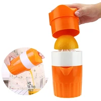 hand juicer manual rotate press squeezer portable fruit juice maker for lemon lime with strainer and container
