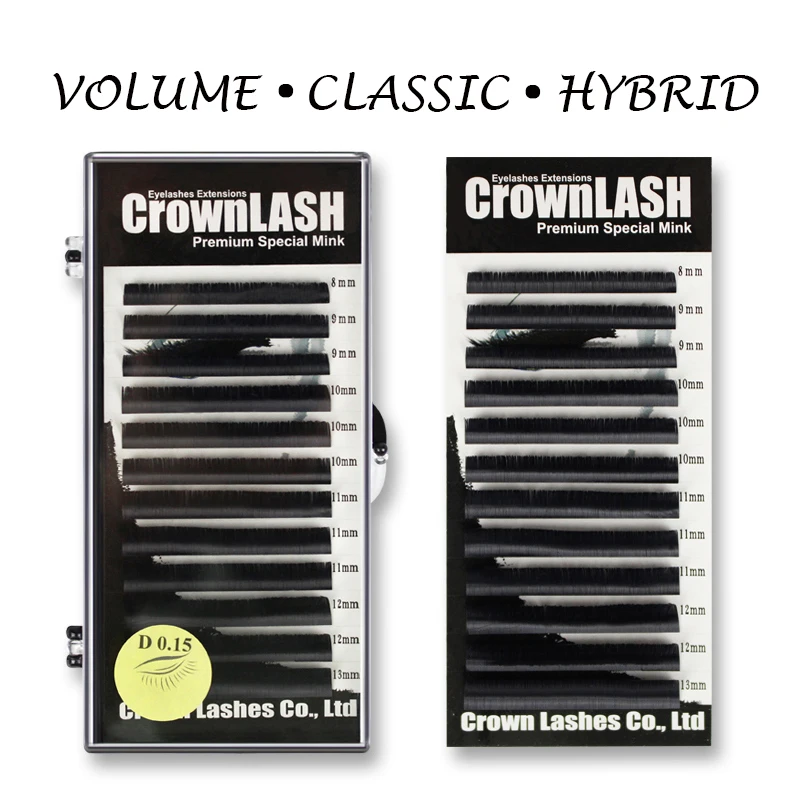 CrownLASH черный 0 05 07 10 15 20 25 наращивание ресниц C D 8 13 мм смешанный размер европейский