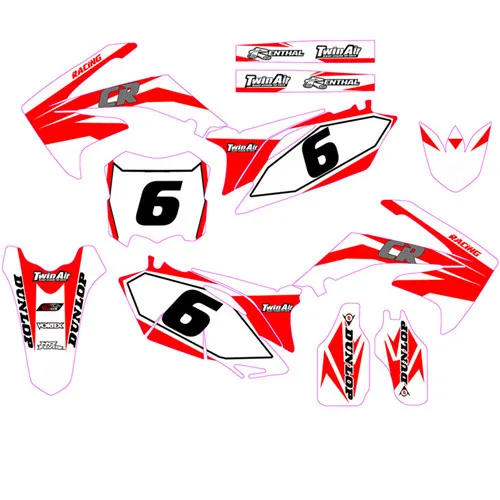Глянцевый Графический номер на заказ& фоны Наклейка для Honda CRF250R CRF250 2010 2011 2012 2013 CRF 250R CRF 250 R