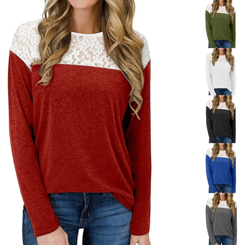 Женские футболки женские большие весенние и осенние кружевные пикантные