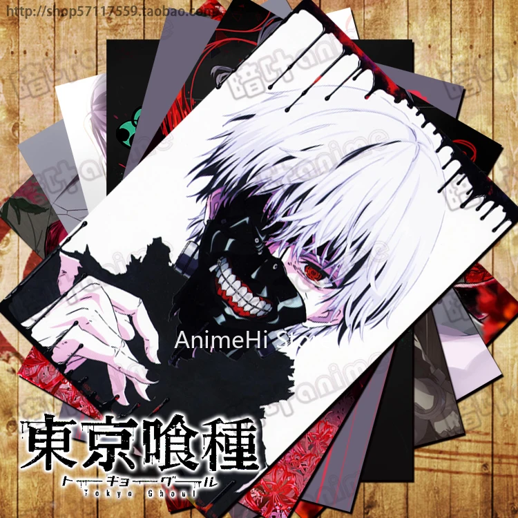 

10 pcs/set Anime Tokyo Ghoul posters Kaneki Ken Kamishiro Rize Shuu Tsukiyama wall pictures for Colletion A3 42x29CM Stickers