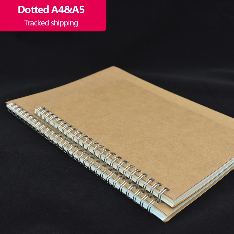 Спиральный дневник в горошек квадрат правило пустая Опциональная крафт бумага