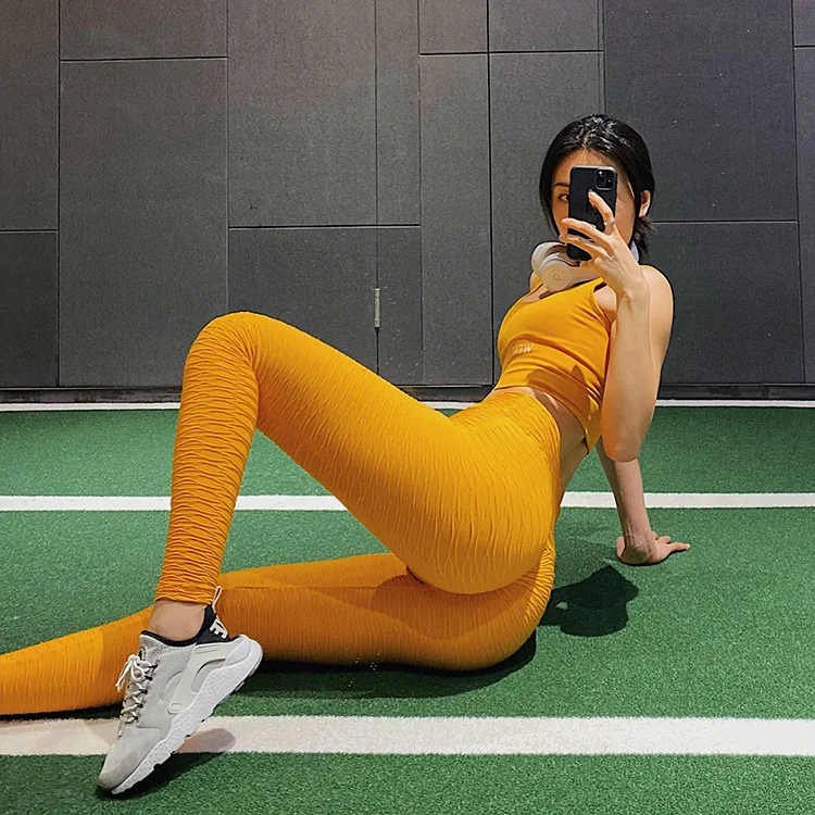 

Gym Seamless Knitted Leggings High Waist Pants Women sexy Hips Push Up Fitness Booty Leggings Scrunch Butt legging Clothes