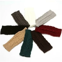 gloves fingerless arm warmer ladies long mittens knitted protected women soft