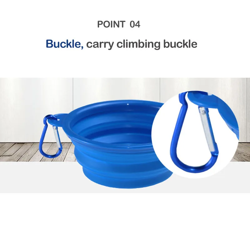 Dog Feeder Bowls Portable Collapsible Food Container With Hook Folding Pet Silicone Plates Tablewares For Worry-free Travel | Дом и сад