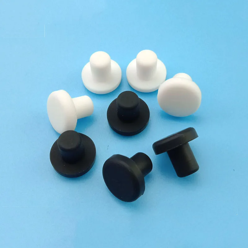 

5PCS 2.7-14mm Silicone Rubber Round Hole Caps Solid Plugs Blanking End Cover T Type Masking Stopper Black/White