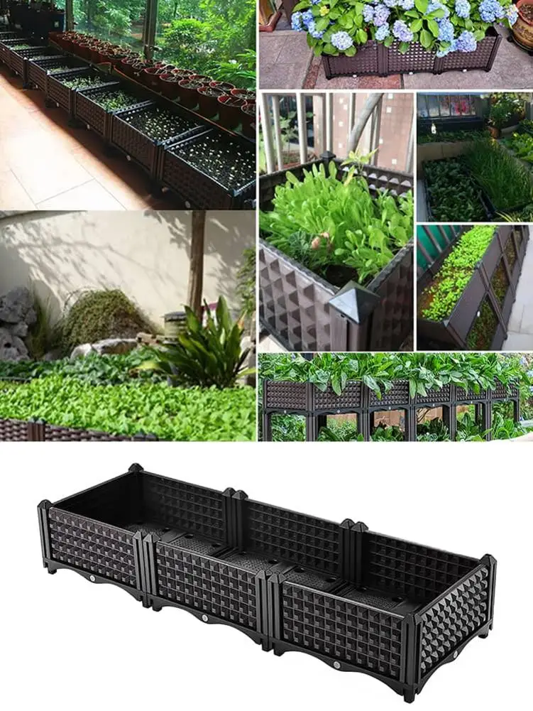 

2021 New Raised Planter Grow Box Rectangular Flowerpot Elevated Garden Bed Planting Box Gardening Tool For Vegetable Fruit Herb
