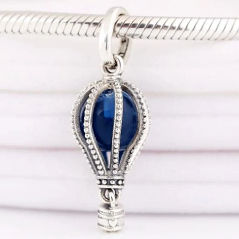 

100% 925 Sterling Silver Charm Innovative Blue Balloon Pendant Fit Pandora Women Bracelet & Necklace Diy Jewelry