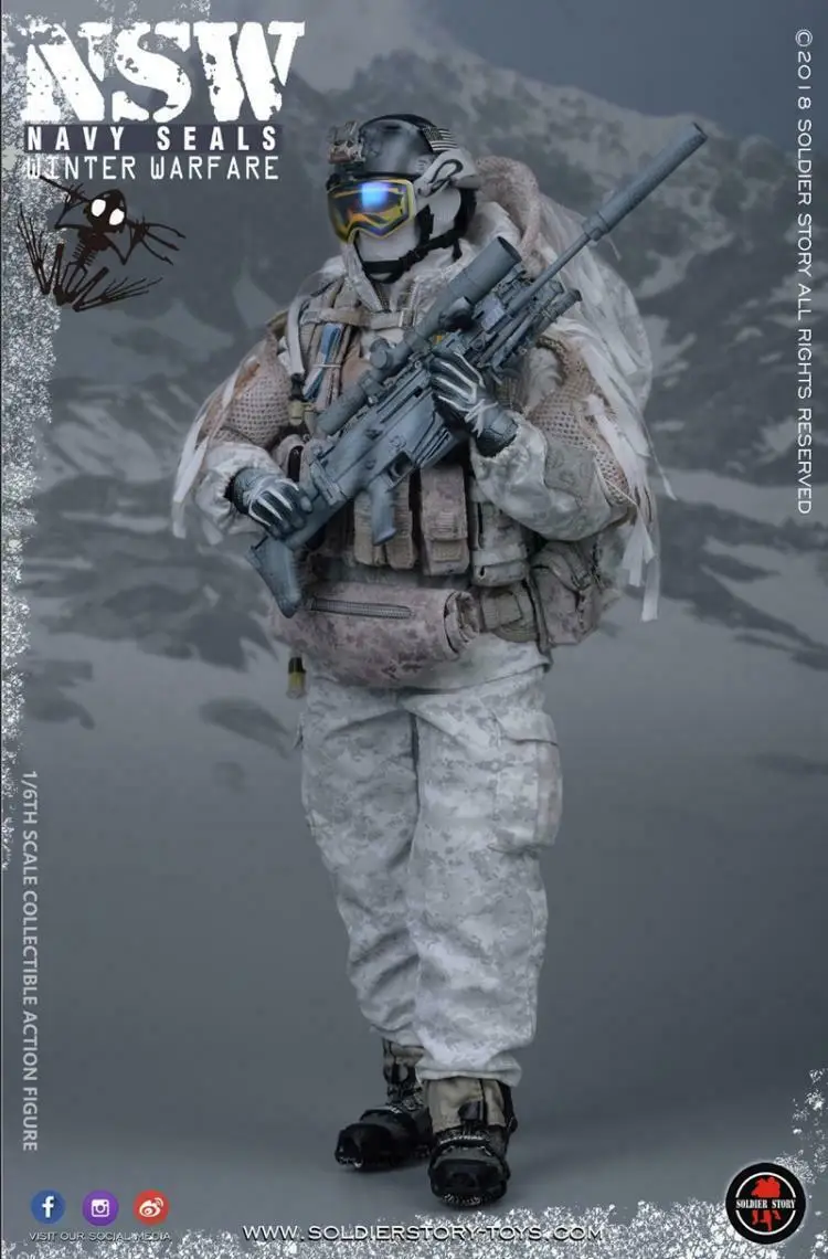 

In Stock 1/6 Scale SOLDIER STORY SS109 NSW WINTER WARFARE MARKSMAN Action Figure