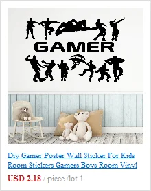 Diy Gamer плакат, наклейка на стену для детской комнаты, s Gamers, для мальчиков, Виниловая наклейка на стену, обои для детей