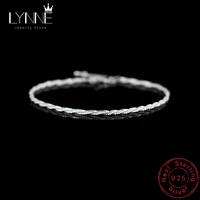 hot sale fashion 925 sterling silver simple twisted chain wave pattern bracelet delicate spin bracelets womengirl jewelry gift