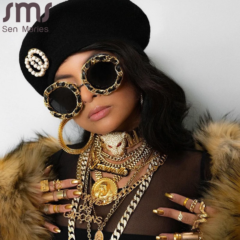 Солнцезащитные очки женские круглые в стиле стимпанк UV400 | Аксессуары для одежды