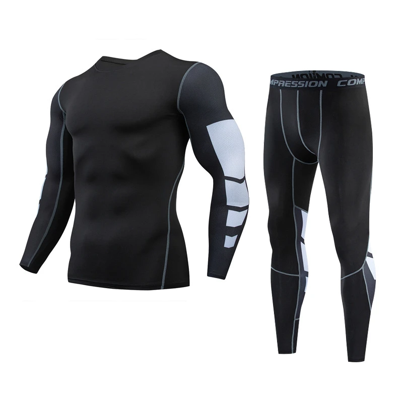 

Basketball Football Compression Set Men Running Gym Fitness Quick-Drying T-shirt Leggings Pants Male Cycling Sports Clothes Suit