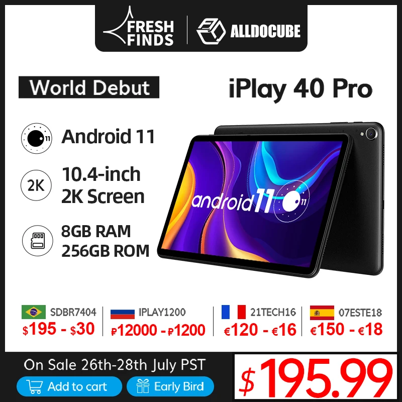 Глобальная премьера планшета ALLDOCUBE iPlay 40 Pro 10 4 дюймовый 2K IPS Android 11 8GB RAM 256GB ROM 8