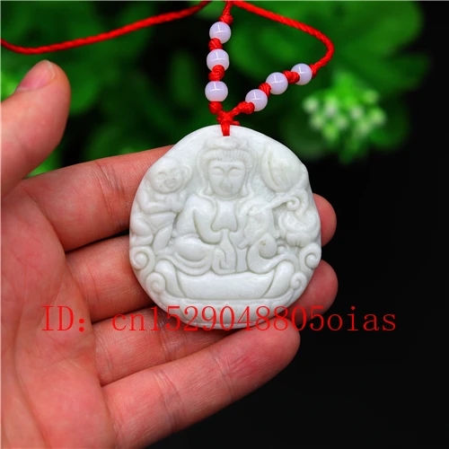 Натуральный белый китайский нефрит Гуаньинь кулон ожерелье Шарм ювелирные