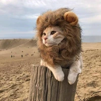 cute pet cosplay clothes wig emulation transfiguration costume lion hair mane ears head cap for pet cat dog dress up photo props
