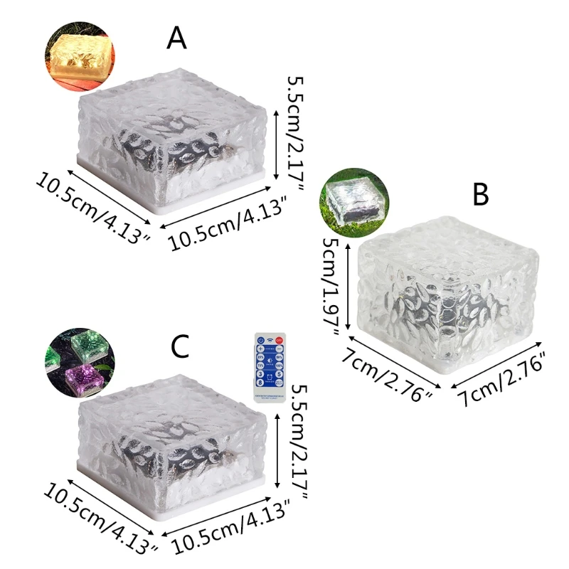 Светодиодный кубик льда на солнечной батарее напольный светильник с кристаллами