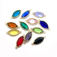 natural stone crystal necklace pendant 5x18mm olive shape connector charms for jewelry making diy bracelet earrings accessories