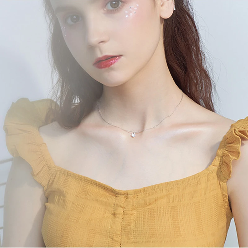 Модная Милая цепочка-чокер из стерлингового серебра 925 пробы с кубическим