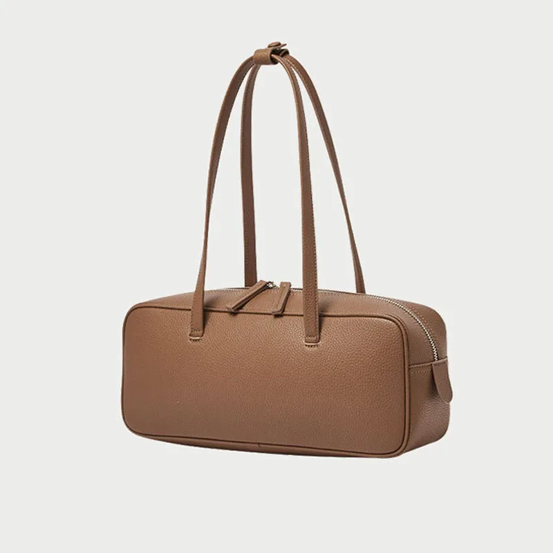 

2021 New Trend Real Cowhide Retro Underarm Bag famous brand French casual Boston bag high quality one-shoulder handbag