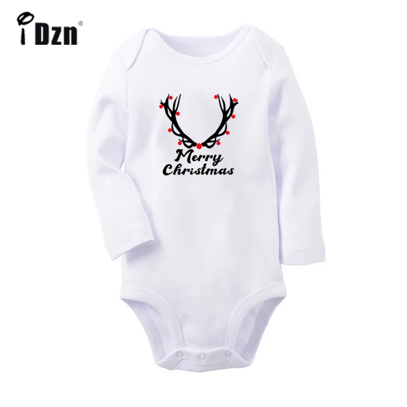 

Reindeer Merry Christmas mom + dad = me I am a princess Newborn Baby Bodysuit Toddler Long Sleeve Onesies Jumpsuit Clothes Gift