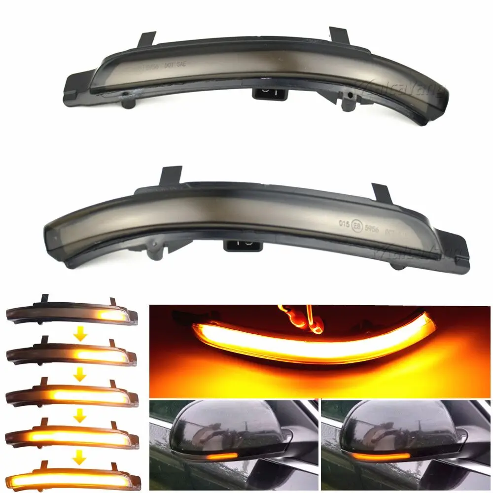 

Dynamic LED Turn Signal Light Smoked Rearview Mirror Lamp Blinker Indicator For Skoda Octavia 2009-2013 Superb 2008-2014
