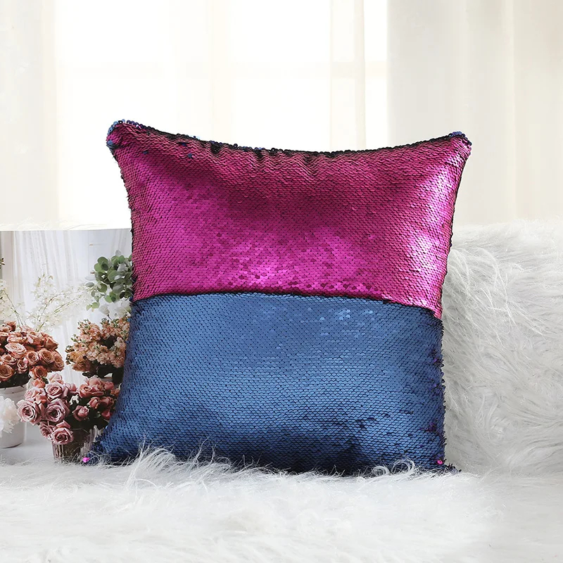 Cotton pillowcase creative color sequin sofa without core office waist pillow back cover Free Shipping | Дом и сад