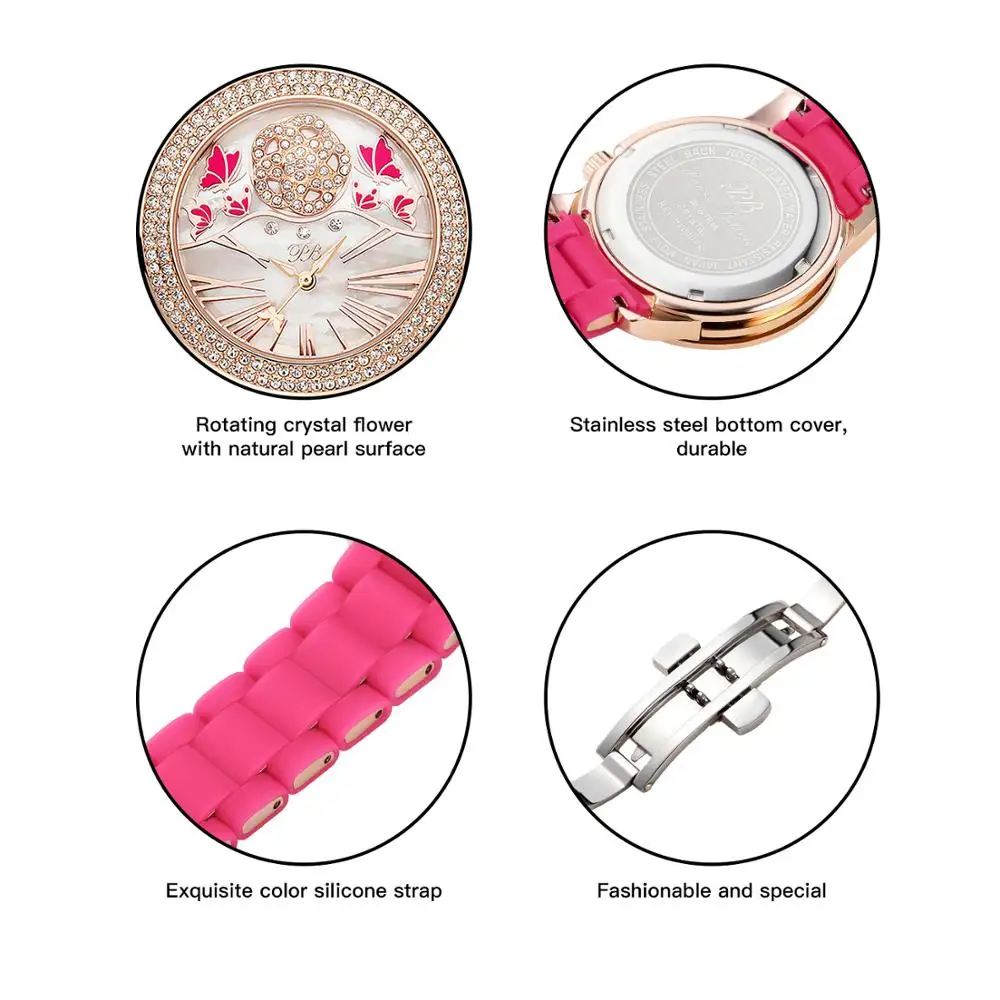 PB часы женские кварцевые Роскошные роскошные с ромбовидным вращением наручные