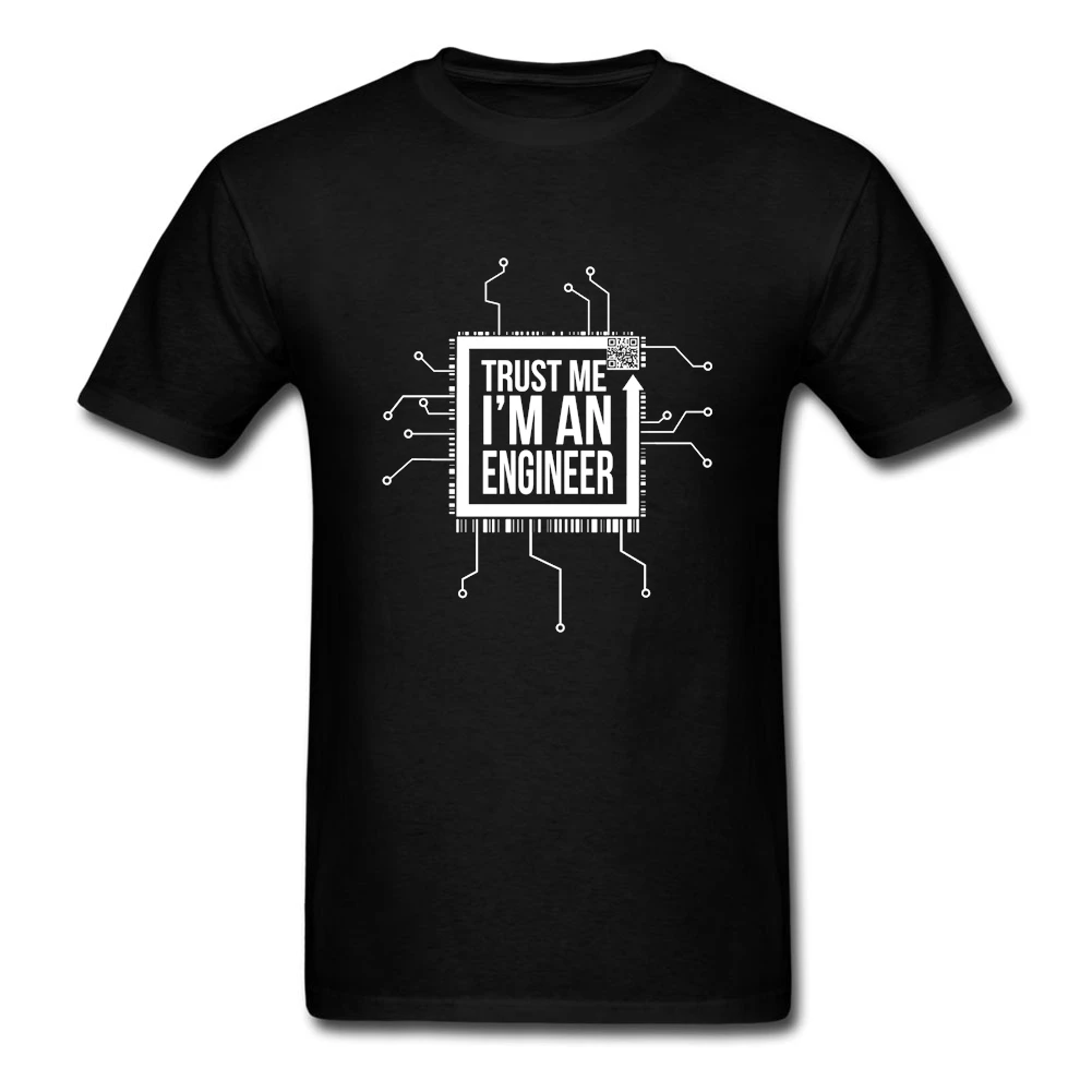 Новинка футболки Trust Men с надписью I am инженер мужские круглым вырезом и короткими