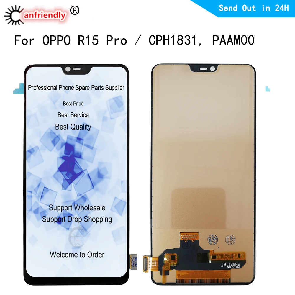

TFT LCD For OPPO R15 Pro CPH1831, PAAM00 Display Screen Touch Sensor Digitizer With Frame Assembly Display Replacement
