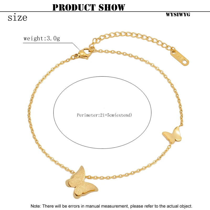 

butterfly pendant anklet leg chain summer yoga beach leg bracelet stainless steel anklet women's girl Initial chain jewelry gift