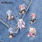 Акриловая булавка для лацканов аниме Re zero Start life in other World, застежка-бабочка из эпоксидной смолы, ручная работа, брошь-бабочка, 2021