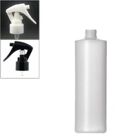 500ml empty plastic soft bottle natural colored hdpe cylinder round with blackwhite trigger sprayers
