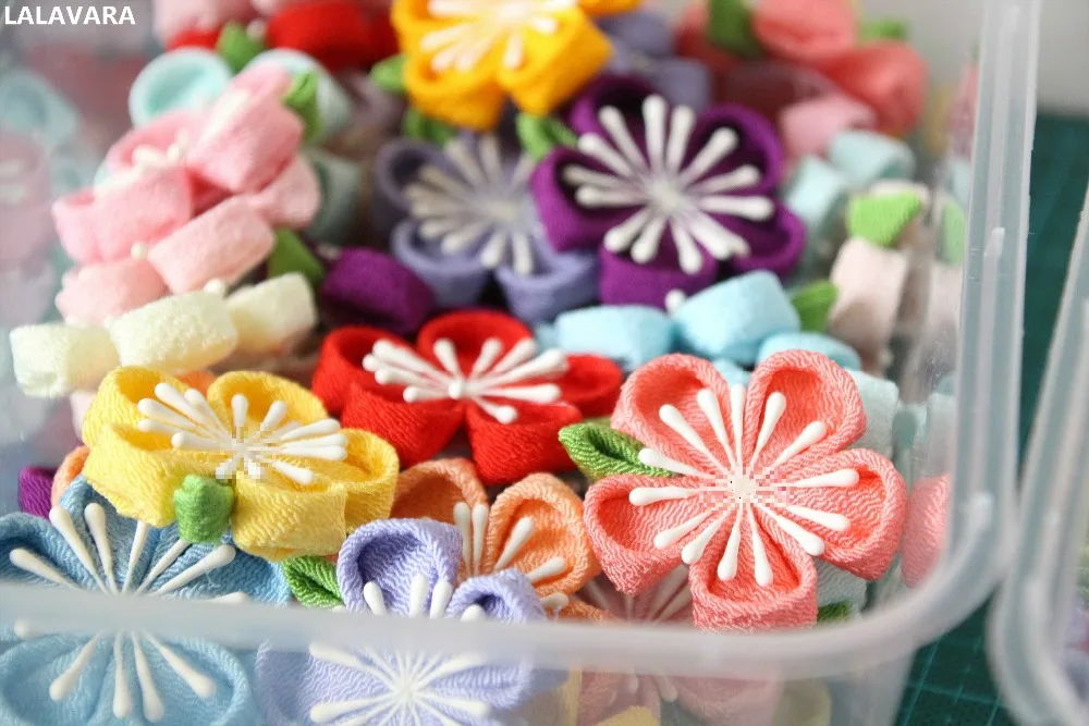 LALAVARA девушки японский стиль сакуры головной убор 30 цветов kanzashi цветок шпильки